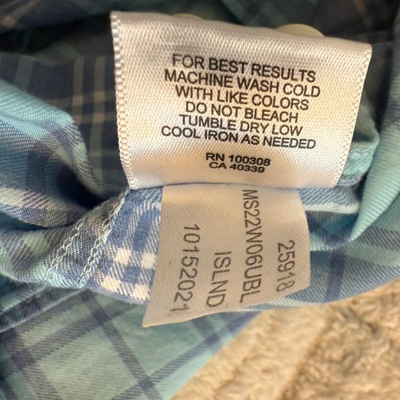 Peter Millar Blue Plaid Button Down Long Sleeve Shirt Size XL Casual Career - Picture 4 of 10